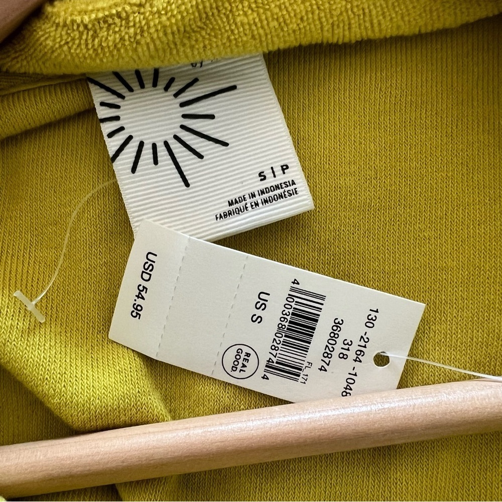 Offline by aerie Half zip mock neck terry pullover top Ladies size small yellow - Picture 5 of 8